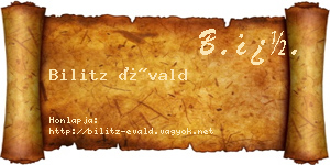 Bilitz Évald névjegykártya